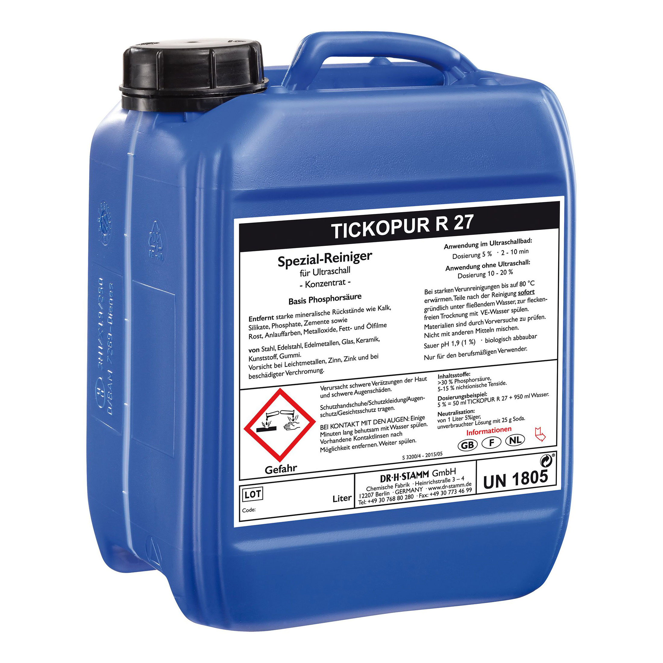TICKOPUR R 27 жидкость для ультразвуковой ванны раствор 5 литров TICKOPUR R 27 жидкость для ультразвуковой ванны раствор 5 литров